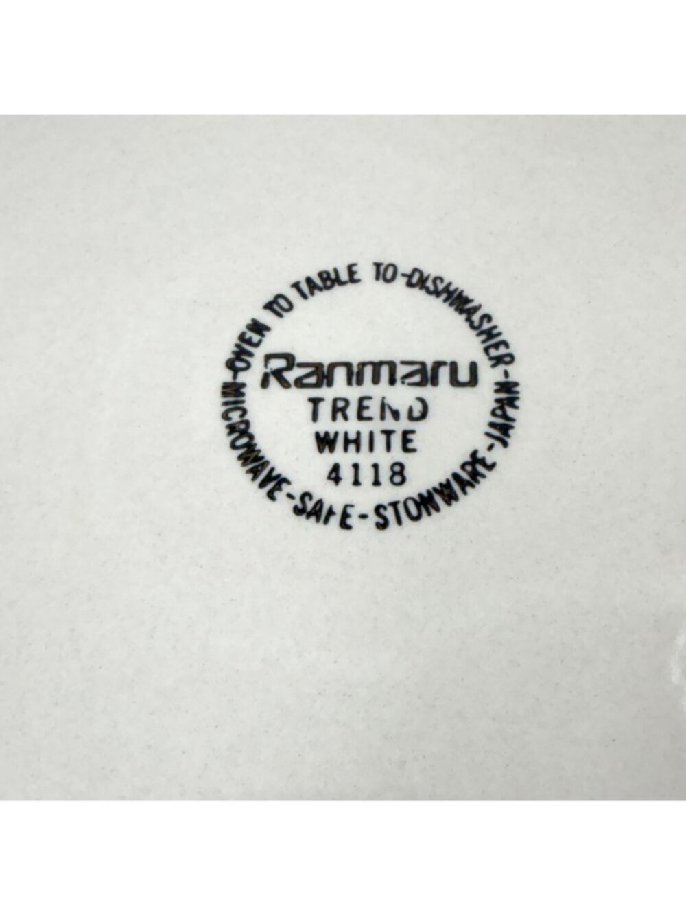 Vintage Ranmaru Trend White 4118 Stoneware Dinner Plate Japan Retro - Picture 11 of 12